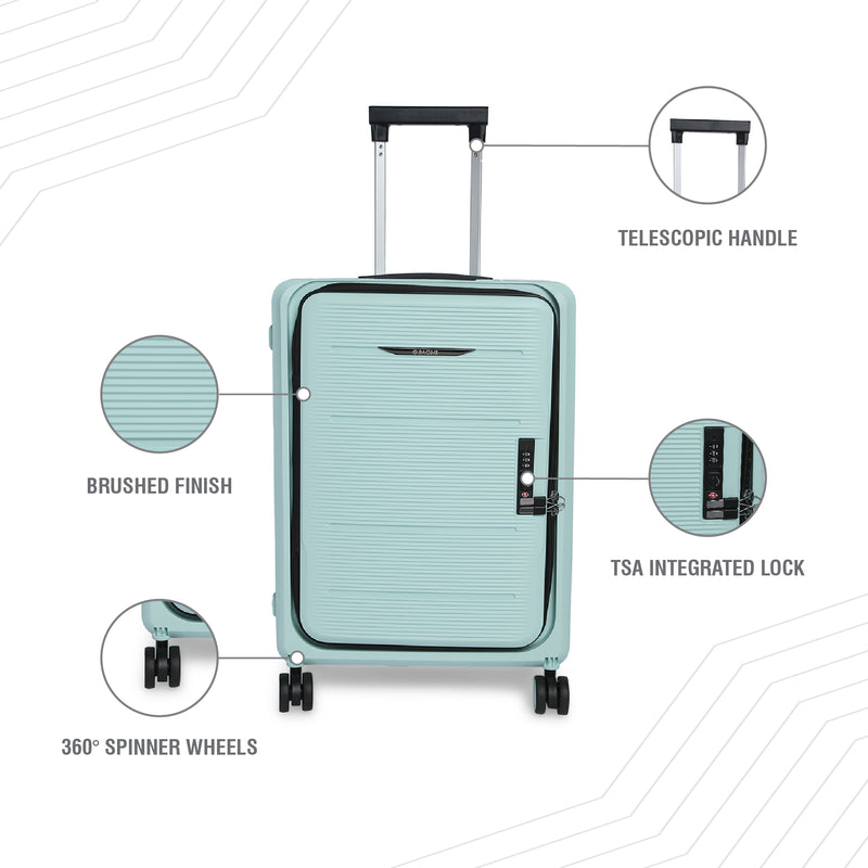BAOMI PASTEL DREAMS Range Green Hard Cabin Luggage