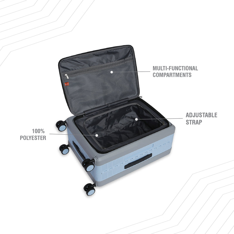 BAOMI PASTEL DREAMS Range Blue Grey Hard Cabin Luggage