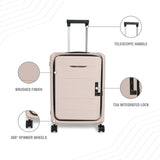 BAOMI PASTEL DREAMS Range Khaki Hard Cabin Luggage