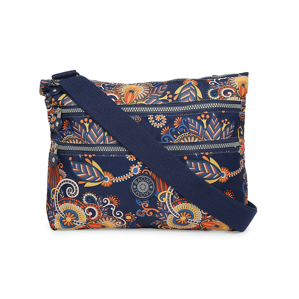 BAOMI CRINKLE SHOULDER BAG Range Blue & Yellow Floral Soft One Size Shoulder Bag