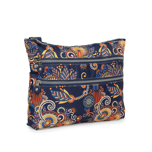 BAOMI CRINKLE SHOULDER BAG Range Blue & Yellow Floral Soft One Size Shoulder Bag