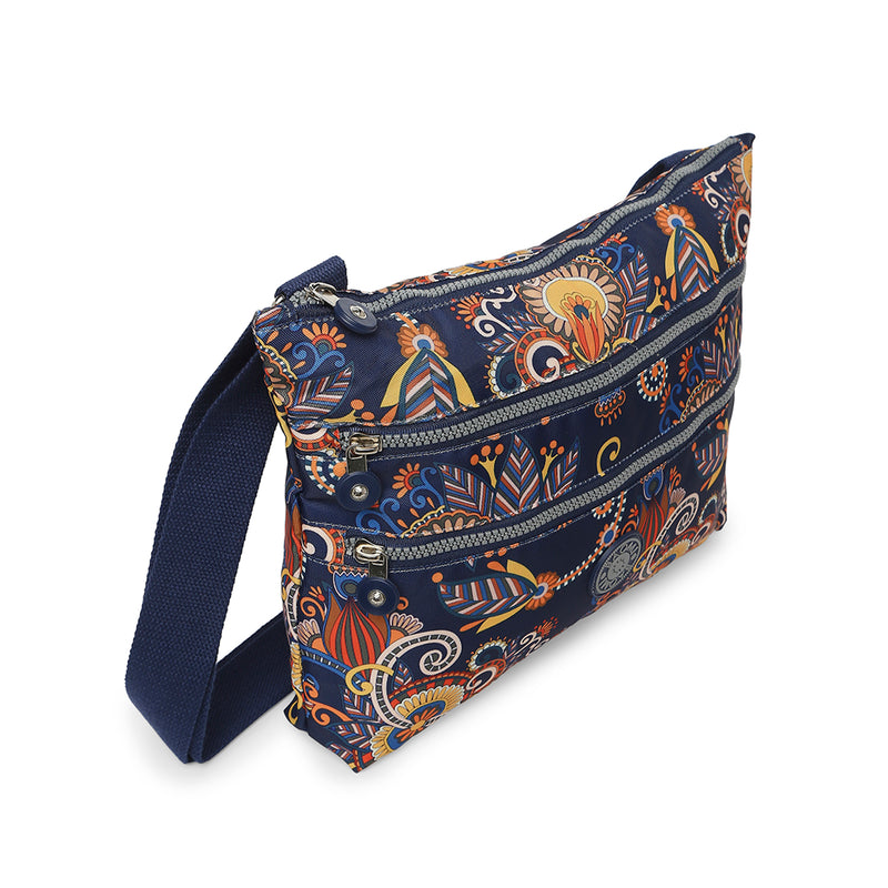 BAOMI CRINKLE SHOULDER BAG Range Blue & Yellow Floral Soft One Size Shoulder Bag