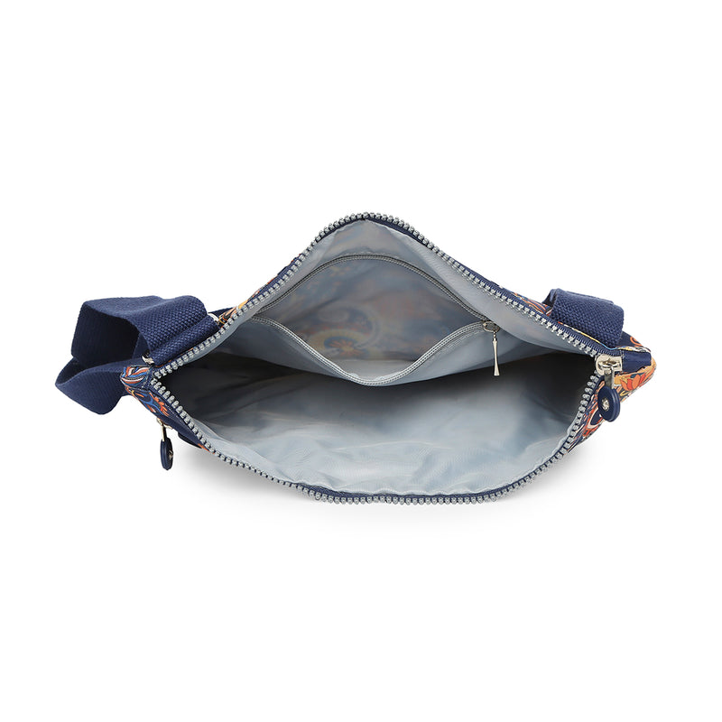 BAOMI CRINKLE SHOULDER BAG Range Blue & Yellow Floral Soft One Size Shoulder Bag
