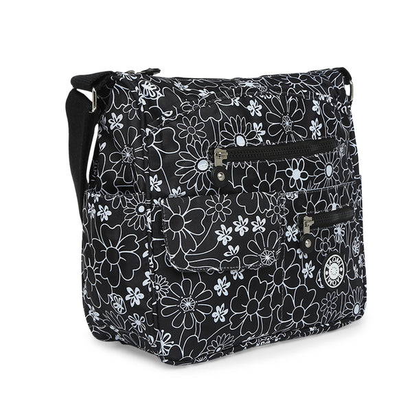 BAOMI CRINKLE SHOULDER BAG Range Black & White Floral Soft One Size Shoulder Bag