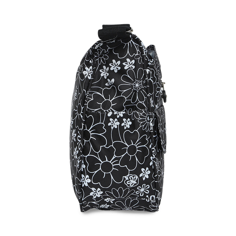 BAOMI CRINKLE SHOULDER BAG Range Black & White Floral Soft One Size Shoulder Bag