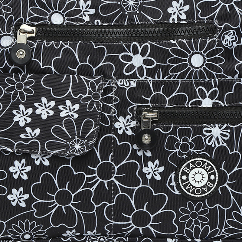BAOMI CRINKLE SHOULDER BAG Range Black & White Floral Soft One Size Shoulder Bag