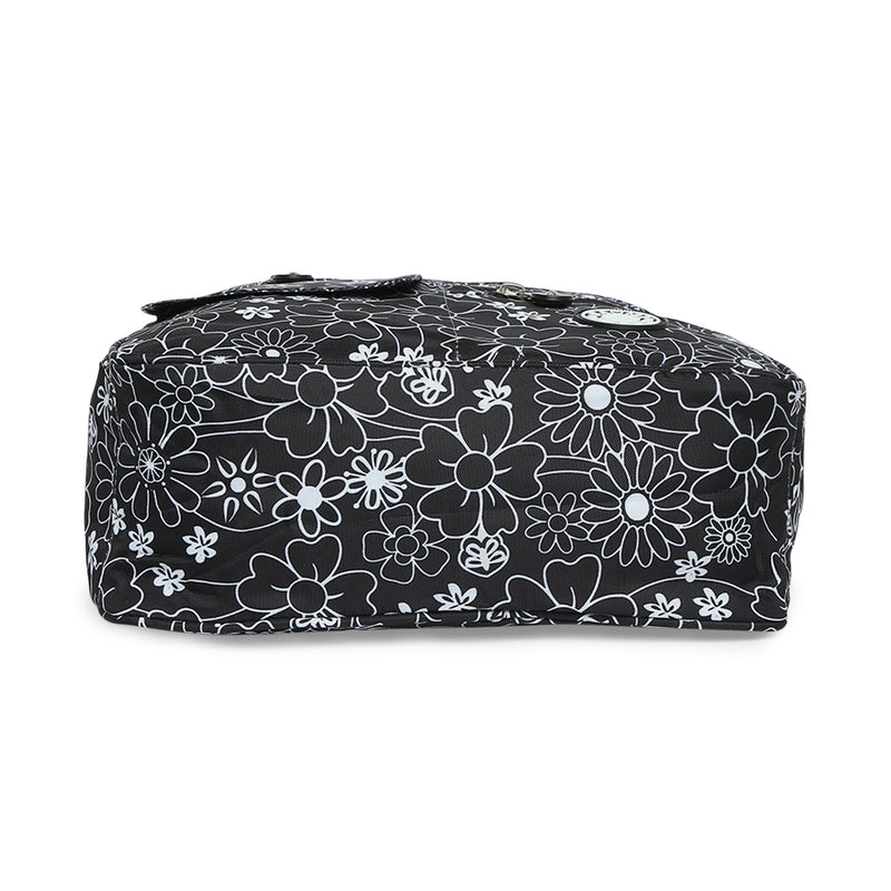 BAOMI CRINKLE SHOULDER BAG Range Black & White Floral Soft One Size Shoulder Bag