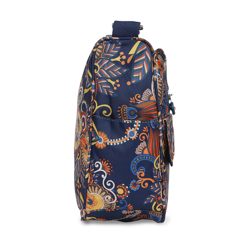 BAOMI CRINKLE SHOULDER BAG Range Blue & Yellow Floral Soft One Size Shoulder Bag