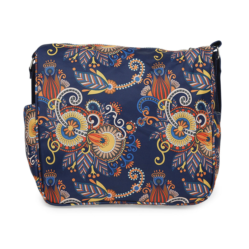 BAOMI CRINKLE SHOULDER BAG Range Blue & Yellow Floral Soft One Size Shoulder Bag