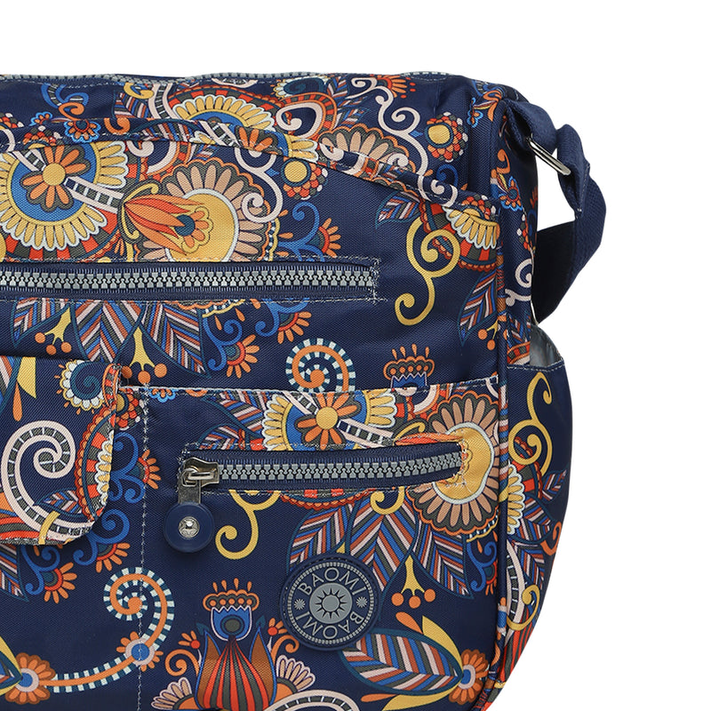 BAOMI CRINKLE SHOULDER BAG Range Blue & Yellow Floral Soft One Size Shoulder Bag