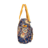 BAOMI CRINKLE HAND BAG Range Blue & Yellow Floral Soft One Size Handbag