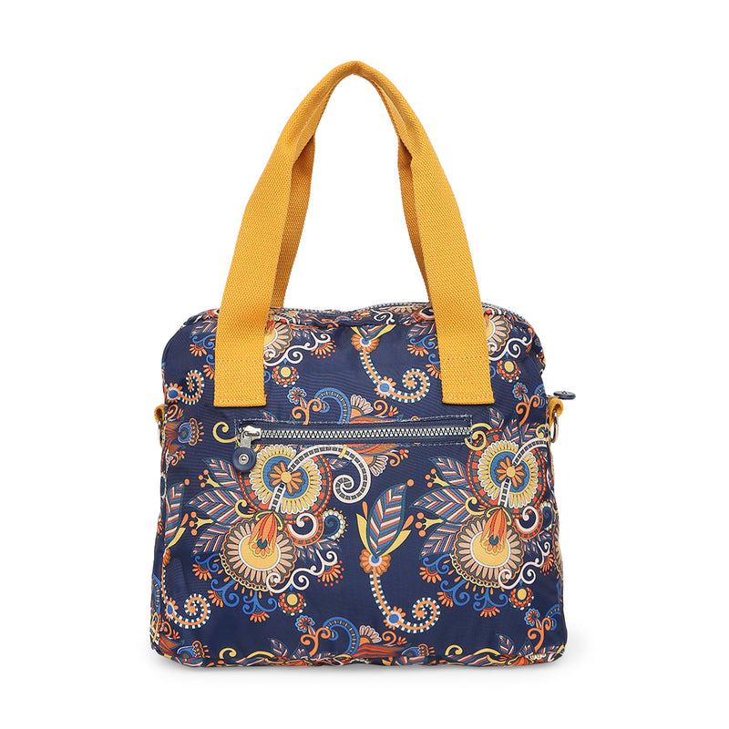BAOMI CRINKLE HAND BAG Range Blue & Yellow Floral Soft One Size Handbag