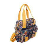 BAOMI CRINKLE HAND BAG Range Blue & Yellow Floral Soft One Size Handbag