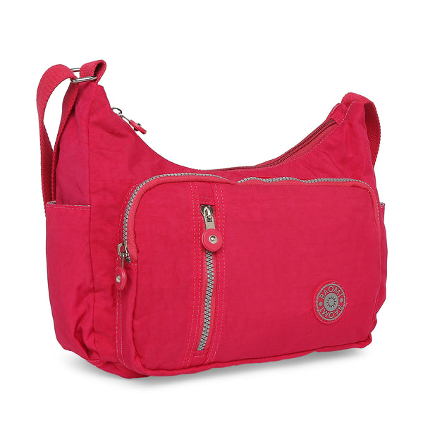 BAOMI CRINKLE SHOULDER BAG Range Fuchsia Red Soft One Size Shoulder Bag