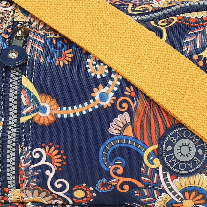 BAOMI CRINKLE SHOULDER BAG Range Blue & Yellow Floral Soft One Size Shoulder Bag