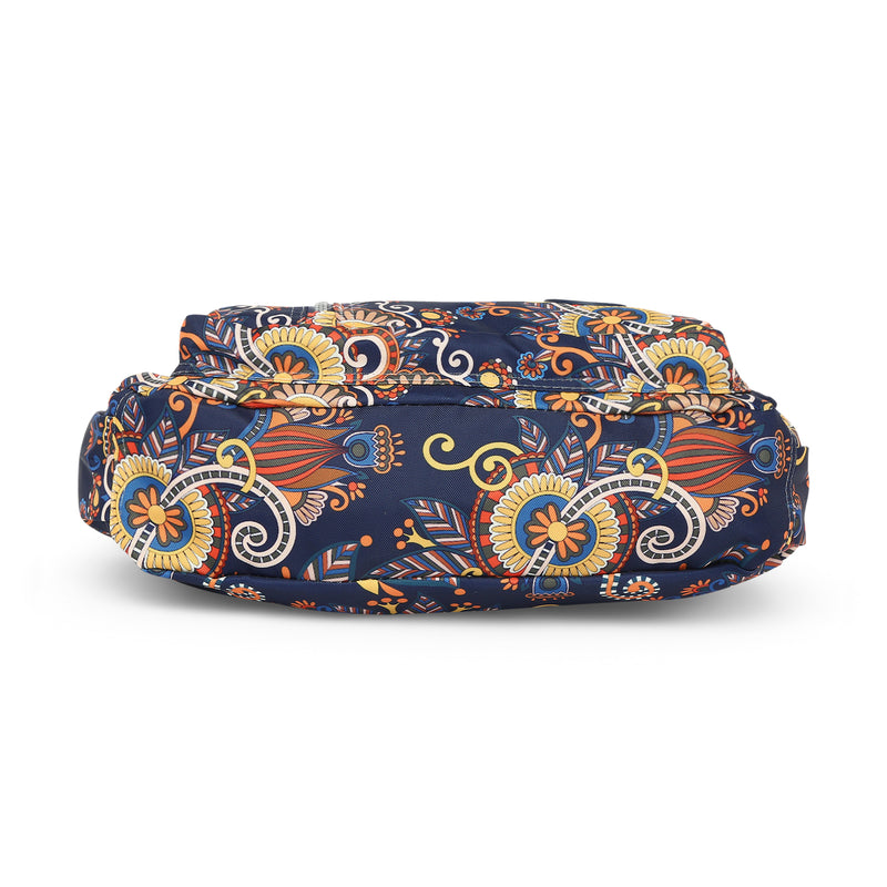 BAOMI CRINKLE SHOULDER BAG Range Blue & Yellow Floral Soft One Size Shoulder Bag