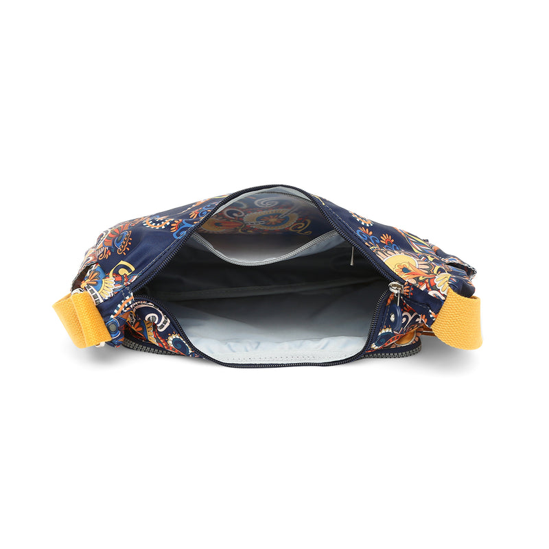 BAOMI CRINKLE SHOULDER BAG Range Blue & Yellow Floral Soft One Size Shoulder Bag