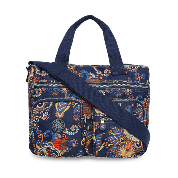BAOMI CRINKLE SHOULDER BAG Range Blue & Yellow Floral Soft One Size Shoulder Bag