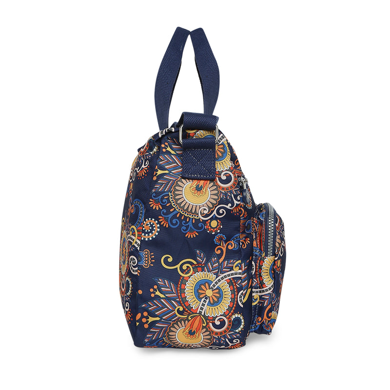 BAOMI CRINKLE SHOULDER BAG Range Blue & Yellow Floral Soft One Size Shoulder Bag