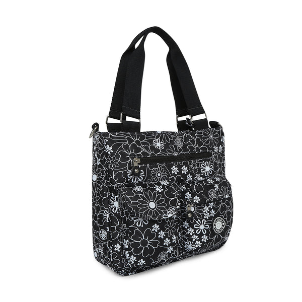 BAOMI CRINKLE SHOULDER BAG Range Black & White Floral Soft One Size Shoulder Bag