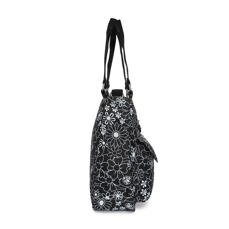BAOMI CRINKLE SHOULDER BAG Range Black & White Floral Soft One Size Shoulder Bag
