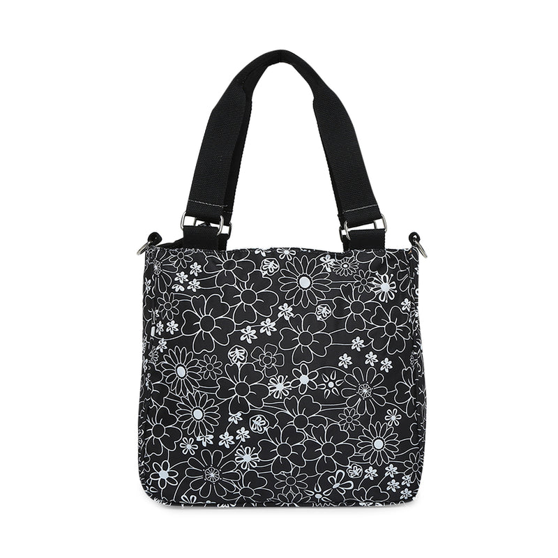 BAOMI CRINKLE SHOULDER BAG Range Black & White Floral Soft One Size Shoulder Bag
