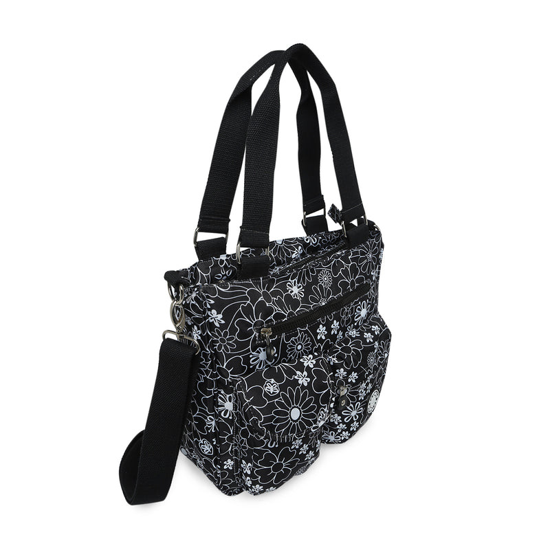 BAOMI CRINKLE SHOULDER BAG Range Black & White Floral Soft One Size Shoulder Bag