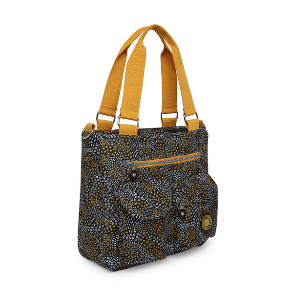 BAOMI CRINKLE SHOULDER BAG Range Black & Yellow Soft One Size Shoulder Bag