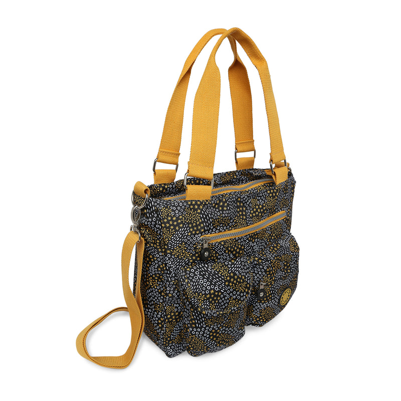 BAOMI CRINKLE SHOULDER BAG Range Black & Yellow Soft One Size Shoulder Bag
