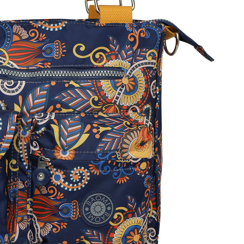BAOMI CRINKLE SHOULDER BAG Range Blue & Yellow Floral Soft One Size Shoulder Bag