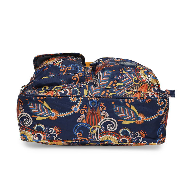 BAOMI CRINKLE SHOULDER BAG Range Blue & Yellow Floral Soft One Size Shoulder Bag