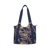 BAOMI CRINKLE HAND BAG Range Blue & Yellow Floral Soft One Size Handbag