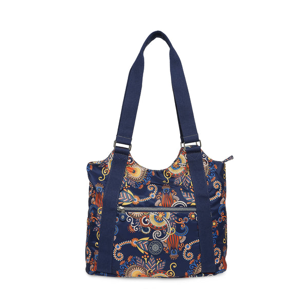 BAOMI CRINKLE HAND BAG Range Blue & Yellow Floral Soft One Size Handbag