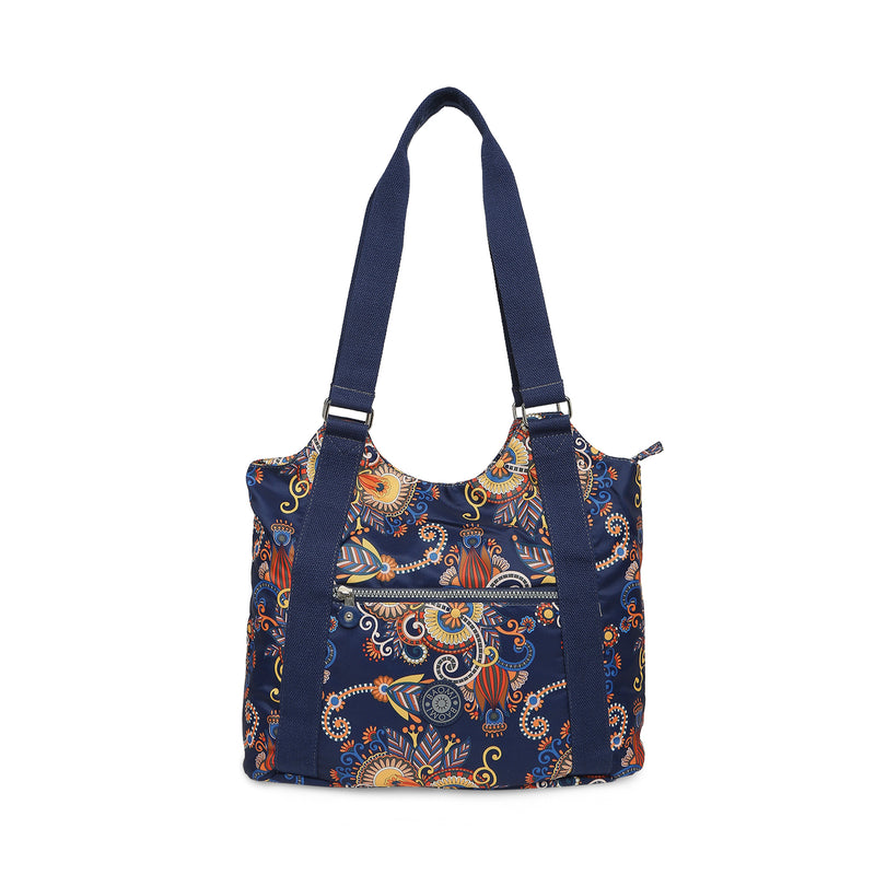 BAOMI CRINKLE HAND BAG Range Blue & Yellow Floral Soft One Size Handbag