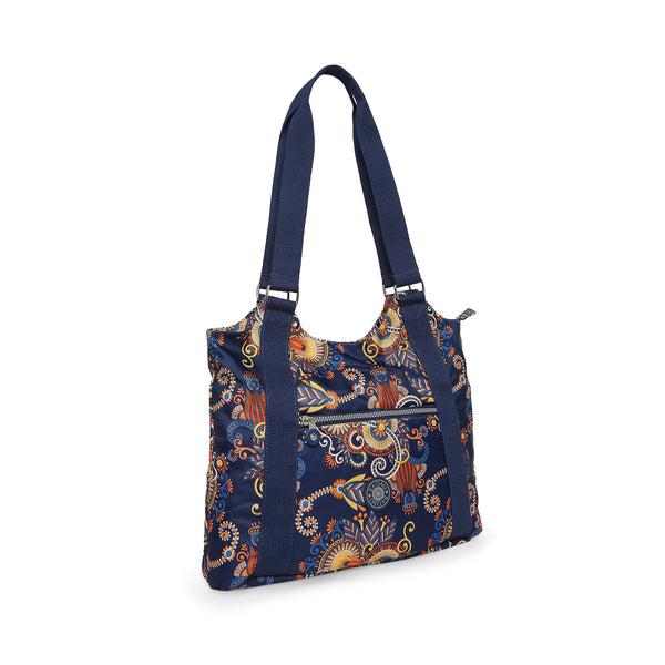 BAOMI CRINKLE HAND BAG Range Blue & Yellow Floral Soft One Size Handbag