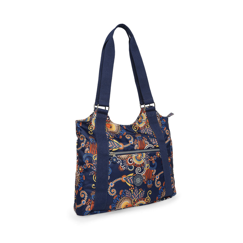 BAOMI CRINKLE HAND BAG Range Blue & Yellow Floral Soft One Size Handbag