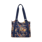 BAOMI CRINKLE HAND BAG Range Blue & Yellow Floral Soft One Size Handbag