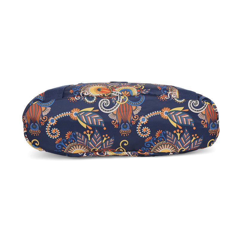 BAOMI CRINKLE HAND BAG Range Blue & Yellow Floral Soft One Size Handbag