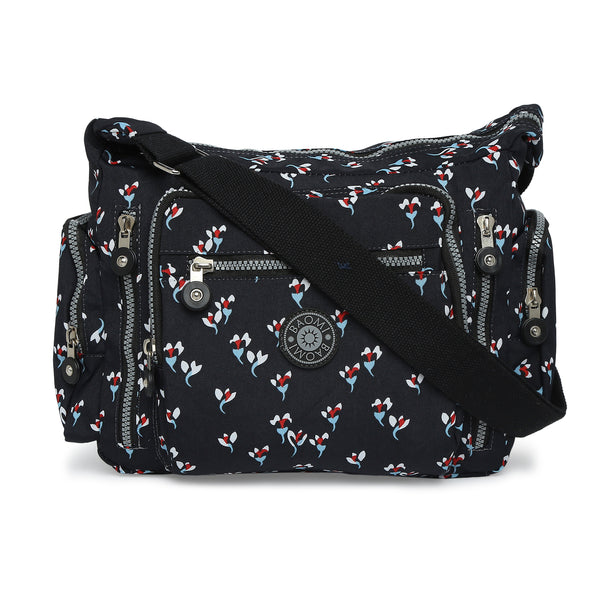 BAOMI CRINKLE SHOULDER BAG Range Black Floral Soft One Size Shoulder Bag