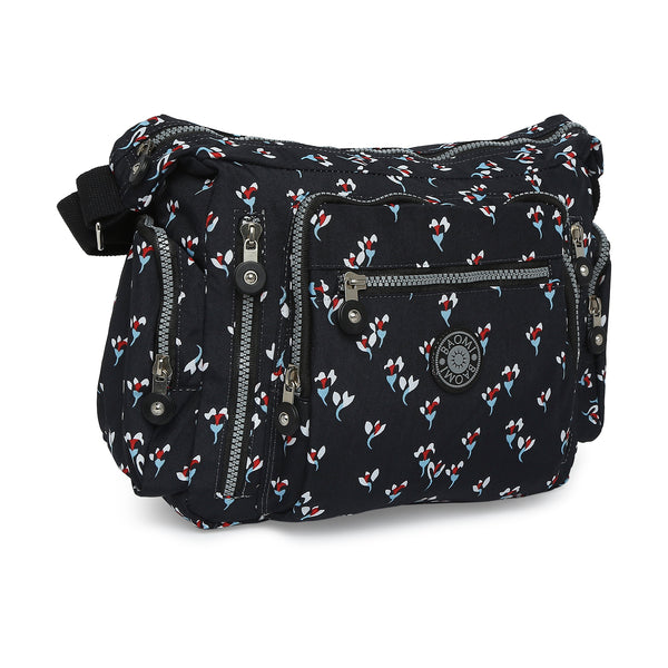 BAOMI CRINKLE SHOULDER BAG Range Black Floral Soft One Size Shoulder Bag