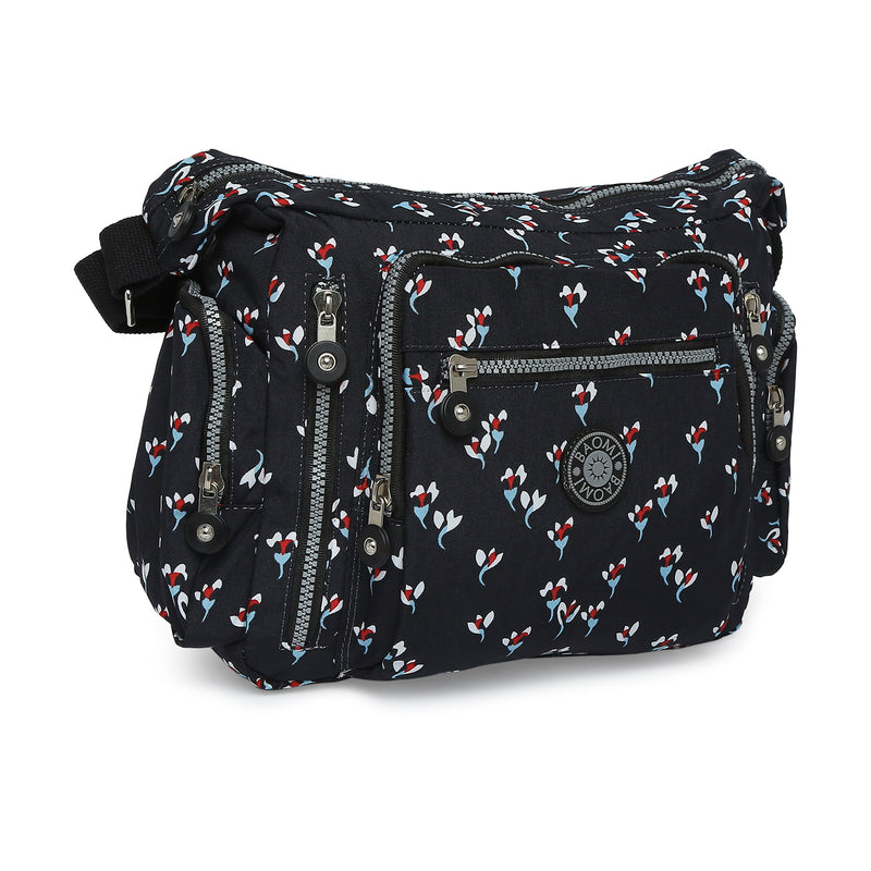 BAOMI CRINKLE SHOULDER BAG Range Black Floral Soft One Size Shoulder Bag