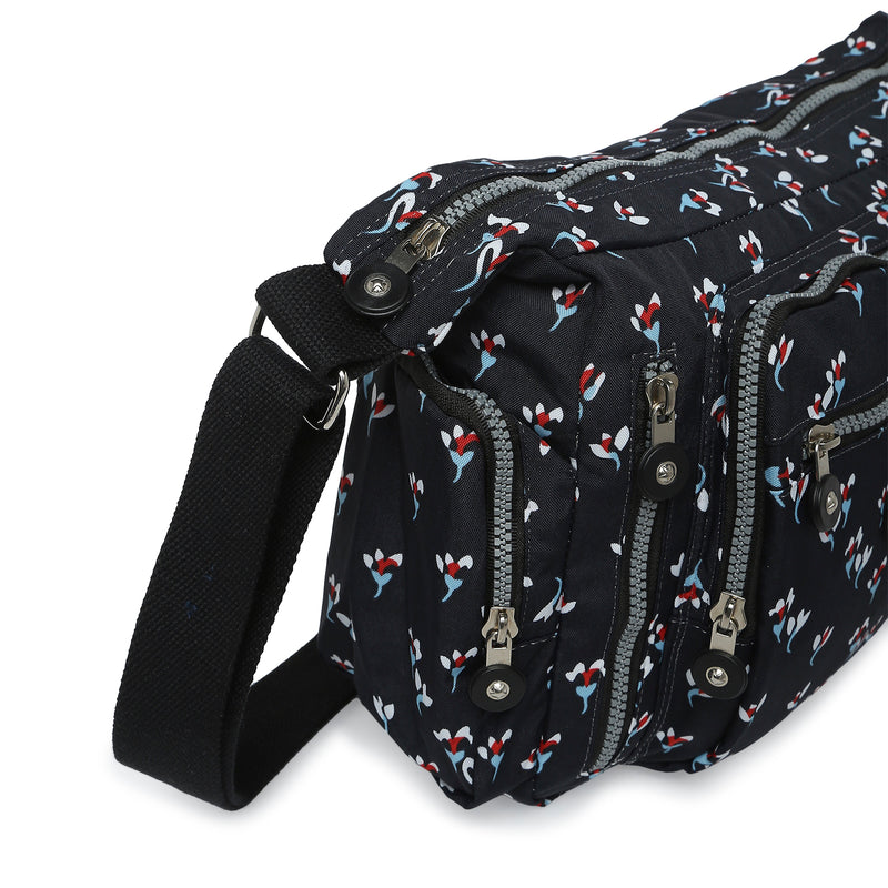 BAOMI CRINKLE SHOULDER BAG Range Black Floral Soft One Size Shoulder Bag