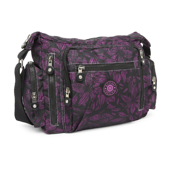 BAOMI CRINKLE SHOULDER BAG Range Black & Purple Soft One Size Shoulder Bag