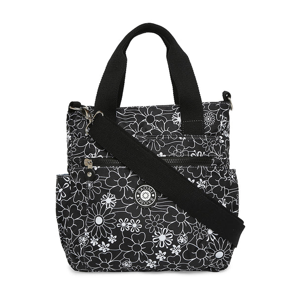 BAOMI CRINKLE SHOULDER BAG Range Black & White Floral Soft One Size Shoulder Bag