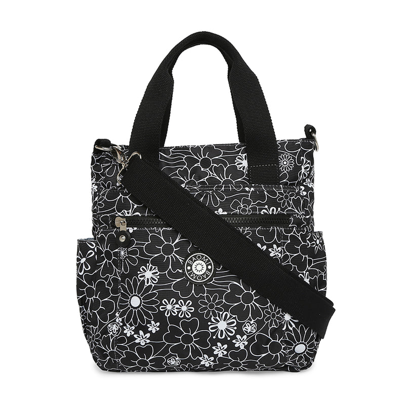 BAOMI CRINKLE SHOULDER BAG Range Black & White Floral Soft One Size Shoulder Bag