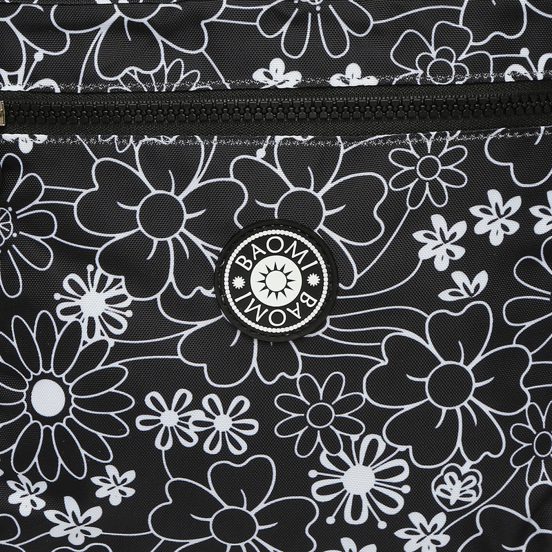 BAOMI CRINKLE SHOULDER BAG Range Black & White Floral Soft One Size Shoulder Bag