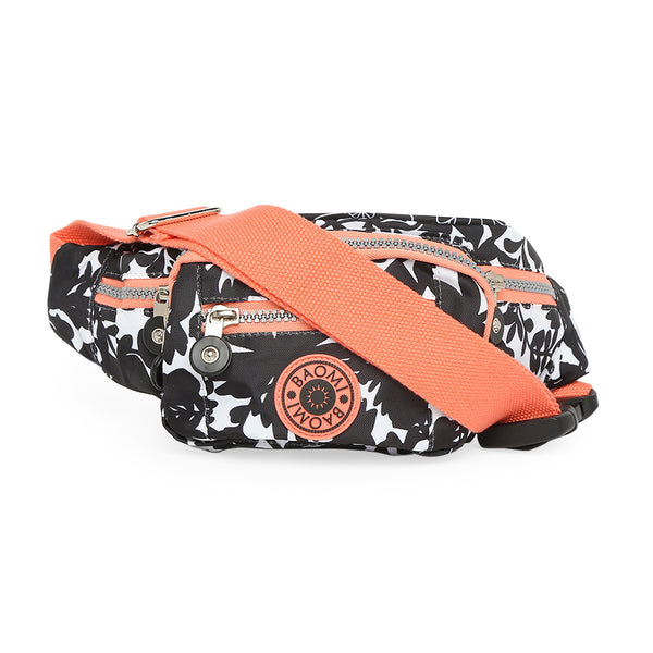 BAOMI CRINKLE WAIST BAG Range Black & Peach Soft One Size Waist Bag