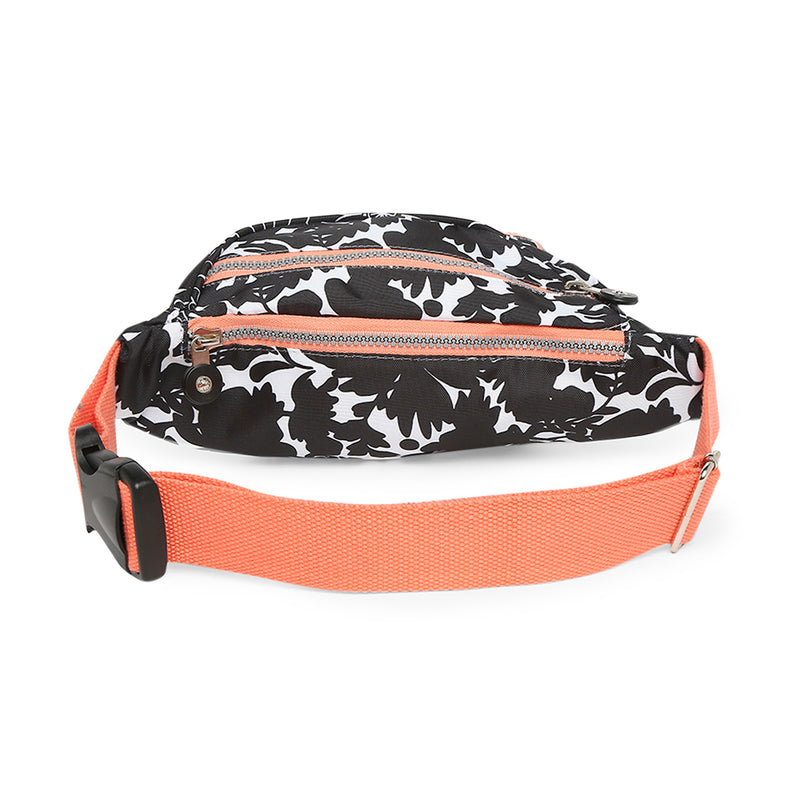BAOMI CRINKLE WAIST BAG Range Black & Peach Soft One Size Waist Bag