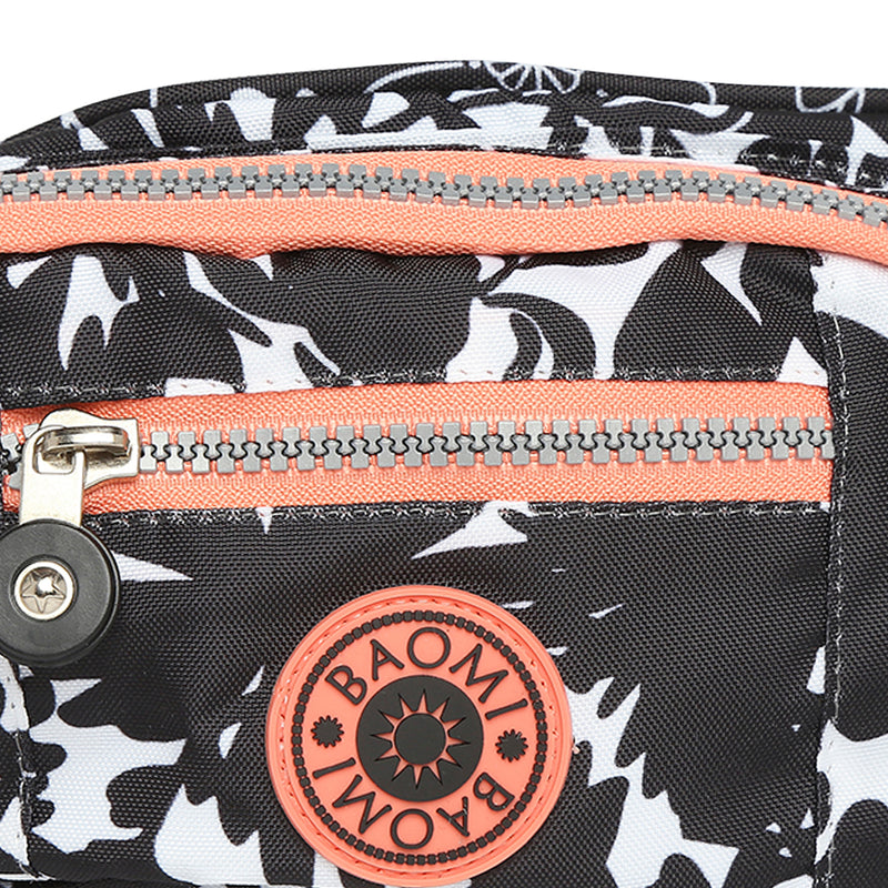BAOMI CRINKLE WAIST BAG Range Black & Peach Soft One Size Waist Bag