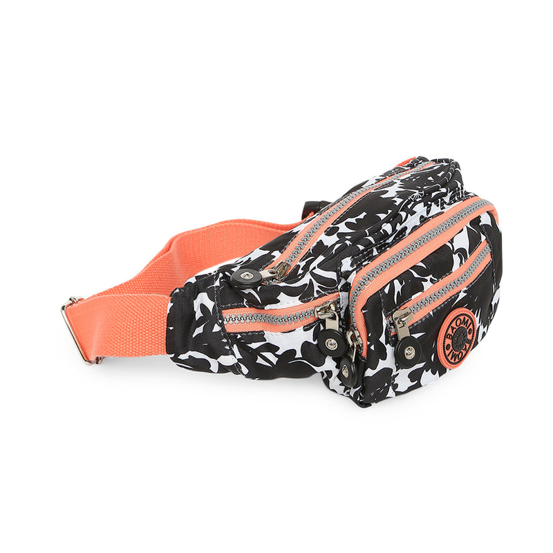 BAOMI CRINKLE WAIST BAG Range Black & Peach Soft One Size Waist Bag